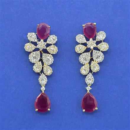 Cz Classic Earring With 2 Tone Plating