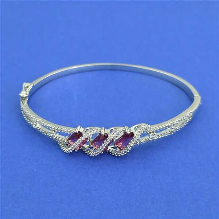 Cz Delicate Kada With Rhodium Plating