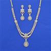 Cz Classic Necklace Set With Mehndi 2 Tone Rhodium Plating