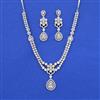 Cz Classic Necklace Set With Mehndi 2 Tone Rhodium Plating