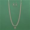 Cz Long Necklace Set With Gold Plating