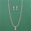 Cz Long Necklace Set With Gold Plating