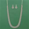 Cz Long Necklace Set With 2 Tone Rhodium Plating