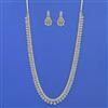 Cz Long Necklace Set With 2 Tone Rhodium Plating