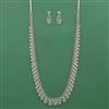 Cz Long Necklace Set With 2 Tone Rhodium Plating