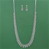 Cz Long Necklace Set With 2 Tone Rhodium Plating