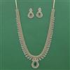 Cz Long Necklace Set With 2 Tone Plating
