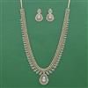 Cz Long Necklace Set With 2 Tone Plating