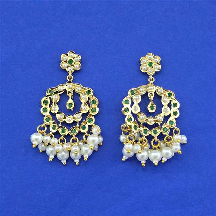 Cz Moti Earring With Gold Plating