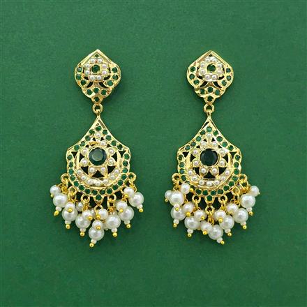 Cz Moti Earring With Gold Plating