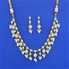 Cz Moti Necklace Set With Gold Plating