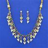 Cz Moti Necklace Set With Gold Plating