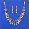 Cz Moti Necklace Set With Gold Plating