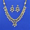 Cz Moti Necklace Set With Gold Plating