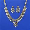 Cz Moti Necklace Set With Gold Plating