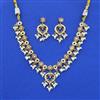 Cz Moti Necklace Set With Gold Plating