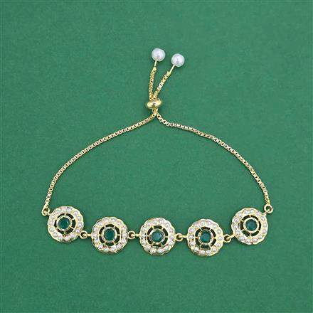 Cz Adjustable Bracelet With Gold Plating