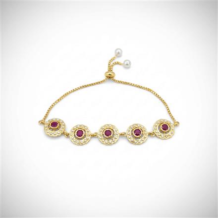 Cz Adjustable Bracelet With Gold Plating