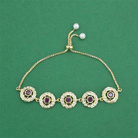 Cz Adjustable Bracelet With Gold Plating