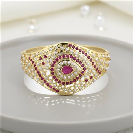 Cz Openable Kada With Gold Plating