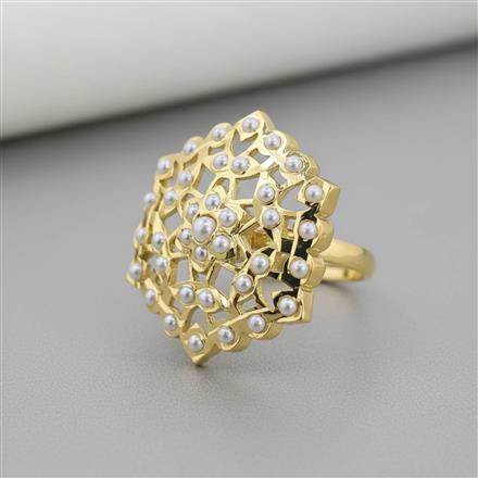 Cz Adjustable Ring With Gold Plating