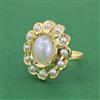 Cz Adjustable Ring With Gold Plating