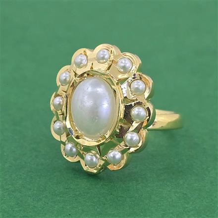 Cz Adjustable Ring With Gold Plating