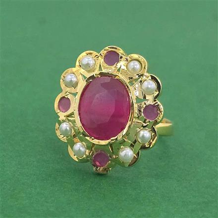 Cz Adjustable Ring With Gold Plating
