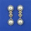 Cubic Zirconia Classic Earring With 2 Tone Rhodium Plating
