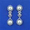 Cubic Zirconia Classic Earring With 2 Tone Rhodium Plating
