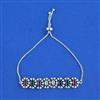 Cubic Zirconia Adjustable Bracelet With Rhodium Plating