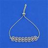 Cubic Zirconia Adjustable Bracelet With Rhodium Plating