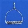 Cubic Zirconia Adjustable Bracelet With Rhodium Plating