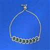 Cz Adjustable Bracelet With 2 Tone Plating