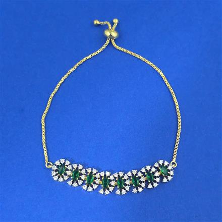 Cz Adjustable Bracelet With 2 Tone Plating