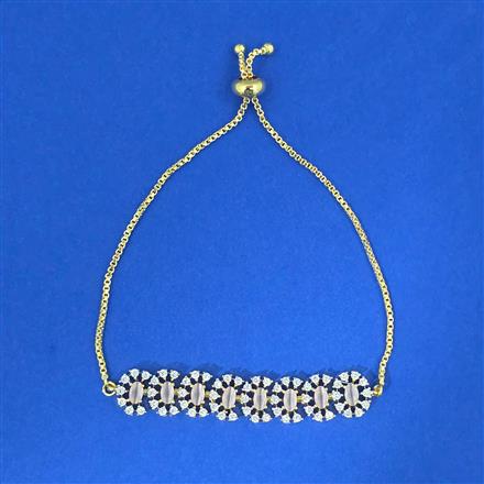 Cz Adjustable Bracelet With 2 Tone Plating