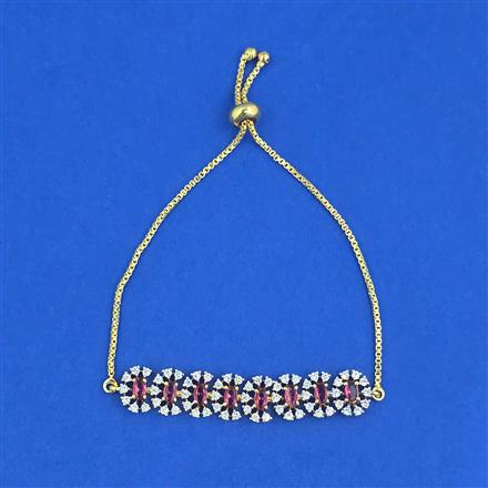 Cz Adjustable Bracelet With 2 Tone Plating