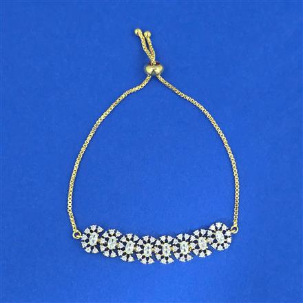 Cz Adjustable Bracelet With 2 Tone Plating
