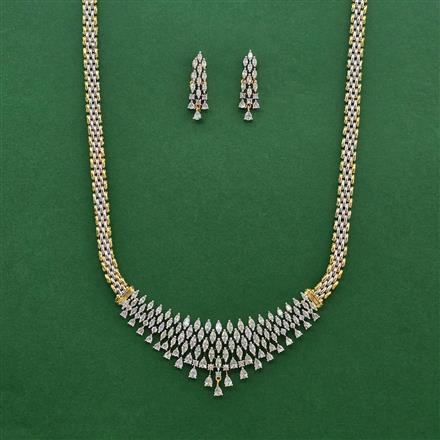 Cz Classic Pendant Set With 2 Tone Plating