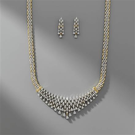 Cz Classic Pendant Set With 2 Tone Plating