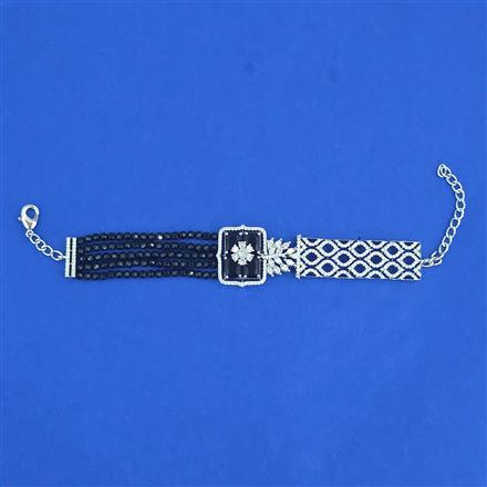 Cz Adjustable Bracelet With Rhodium Plating