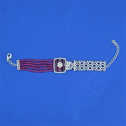 Cz Adjustable Bracelet With Rhodium Plating