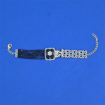 Cz Adjustable Bracelet With 2 Tone Plating