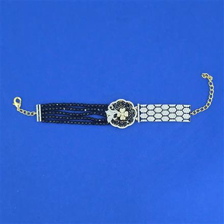 Cz Adjustable Bracelet With 2 Tone Plating