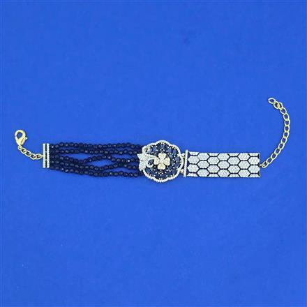 Cz Adjustable Bracelet With 2 Tone Plating