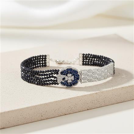 Cz Adjustable Bracelet With Rhodium Plating