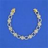 Cz Openable Bracelet With 2 Tone Rhodium Plating