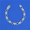 Cz Openable Bracelet With 2 Tone Rhodium Plating