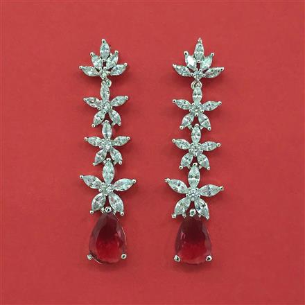 Cubic Zirconia Classic Earring With Rhodium Plating