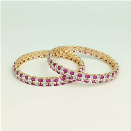 Cz Classic Bangles With 2 Tone Plating